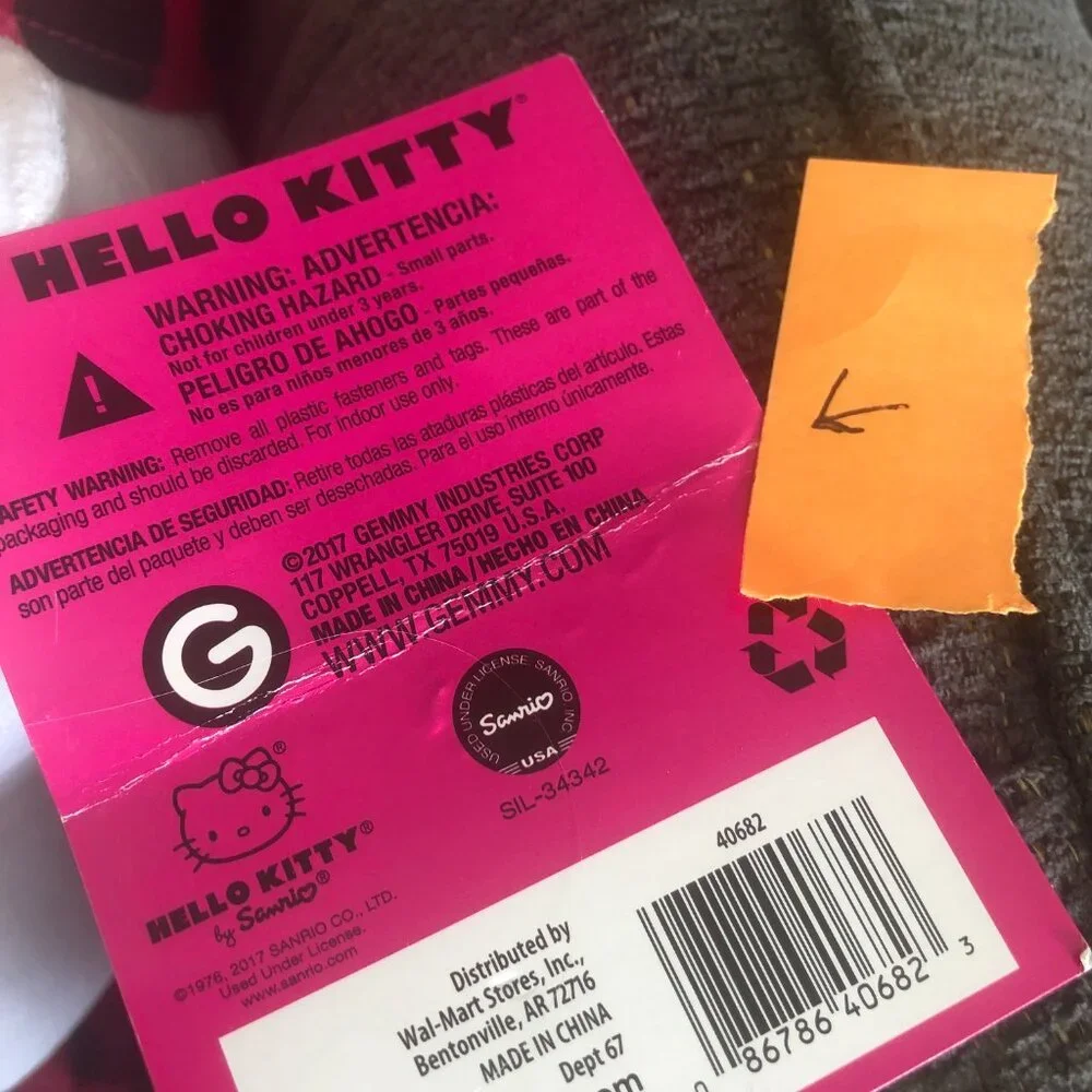 Hello Kitty Huge Plush 24" Tall Birthday Greeter Polka Dot Dress Collector NWT - Picture 8 of 8